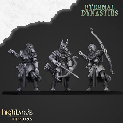 3x Dynasties Anubis Guard Bögen o. Zweihand Highland für AOS Sigmar Ushabti