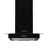 Russell Hobbs 60cm Flat Glass Chimney Cooker Hood - Black RHFGCH601B