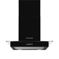 Russell Hobbs 60cm Flat Glass Chimney Cooker Hood - Black RHFGCH601B