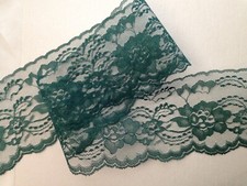 Hunter Green Lace Trim, 4 Inches Wide, Scalloped Edge, 5 YARDS, Flat Lace Trim