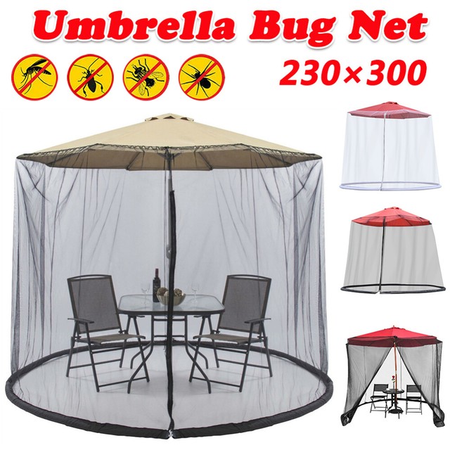 Patio Umbrella Screen Black Mesh 9 Ft Netting Outdoor Mosquito Insect Bug Cover For Sale Online Ebay