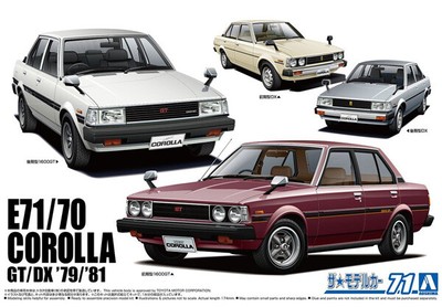 Aoshima Toyota E71 70 Corolla Gt Dx 79 81 1 24 Plastic Model Ebay