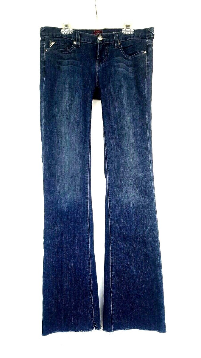 2be Bebe Jeans Bombshell Embroidered Bootcut Hearts on Pockets Sz