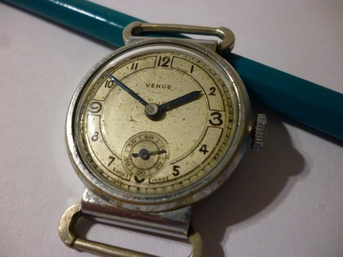 Venus men´s wristwatch 15 Jewels Swiss made Mobile Lugs Military Style As is - Picture 10 of 12