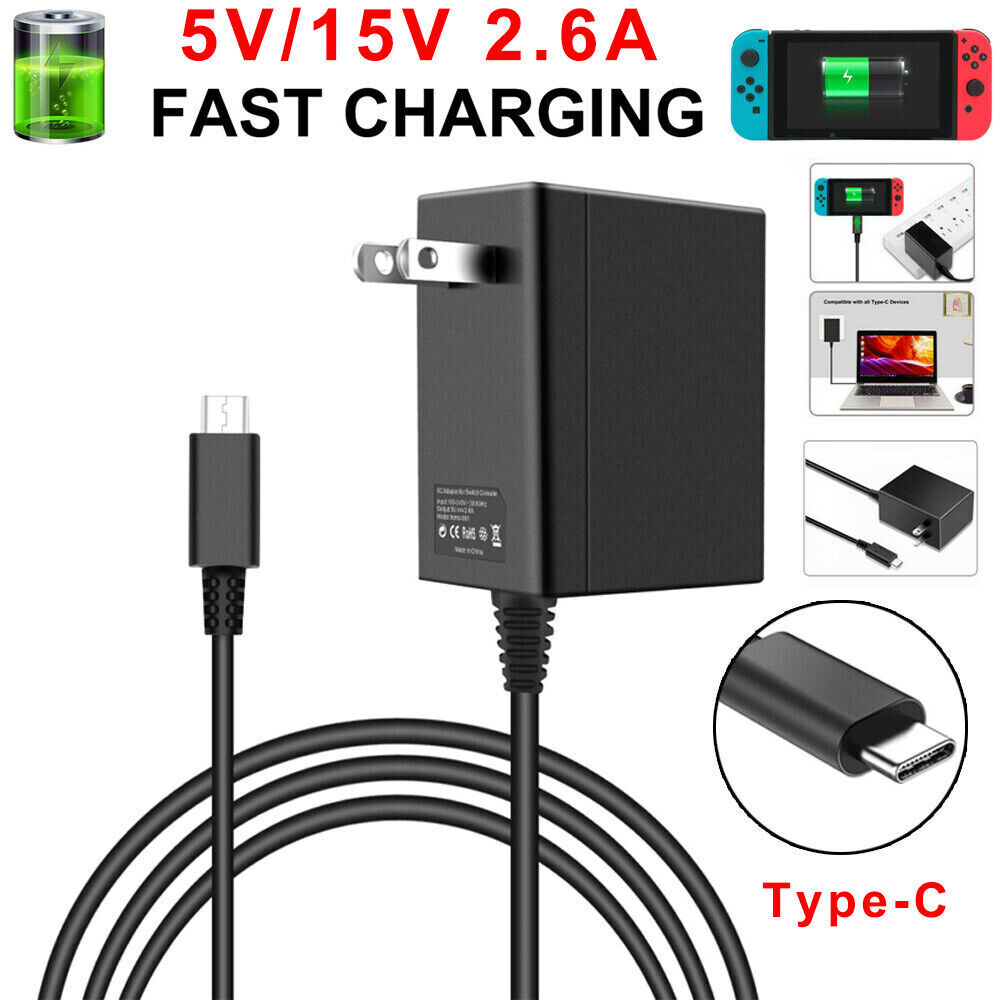 Power Cable Nintendo Switch Dock Charging Cable AC Adapter For