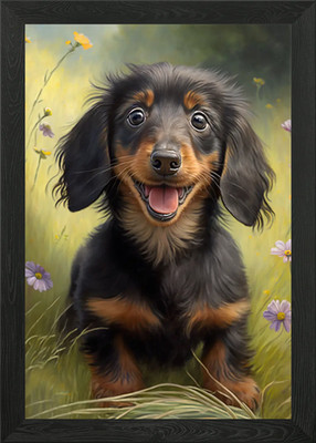 Portrait eines niedlichen Welpen gerahmtes Wandbild Poster Leinwanddruck Bild