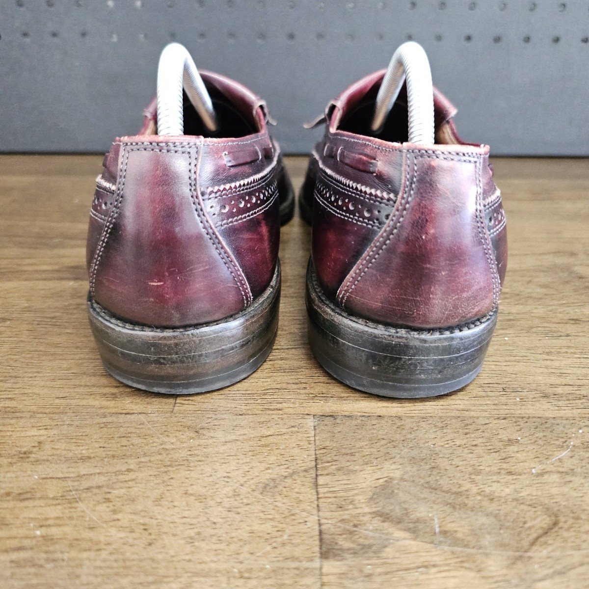 VTG Allen Edmonds Loafers Men 10C Burgundy Leather Arlington Longwing Tassel Allen Edmonds Mens Randtassel Burgundy 10 Medium | B2B  main image 4