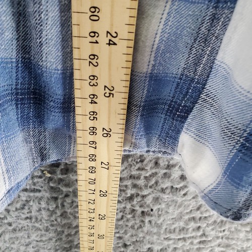Top Great Northwest Indigo para mujer 3X azul franela a cuadros abotonada clásica colla - Imagen 4 de 8