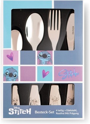 Stitch Kinderbesteck Set 4teilig  Edelstahl rostfrei, spülmaschinengeeignet, ...