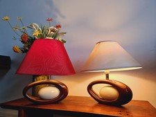 Contemporary Table Lamps Modern Abstract Chocolate Brown White Glazed Porcelain 