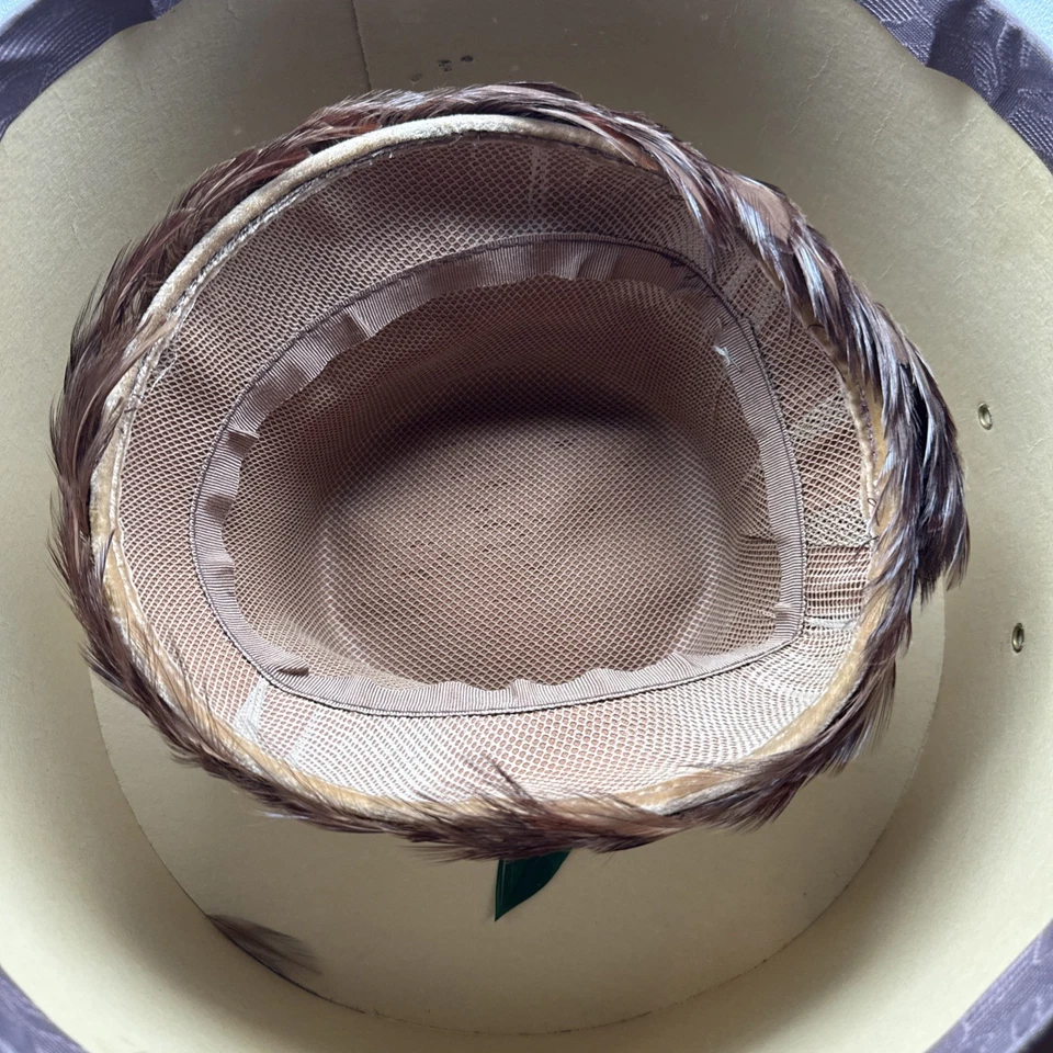 Hermoso sombrero fascinador vintage para mujer hecho de plumas de faisán salvaje elegante Foto 4 de 4