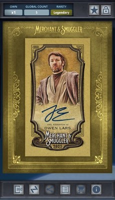 Star Wars Card Trader Merchant & Smuggler Framed Signature Gold 5cc Owen Lars
