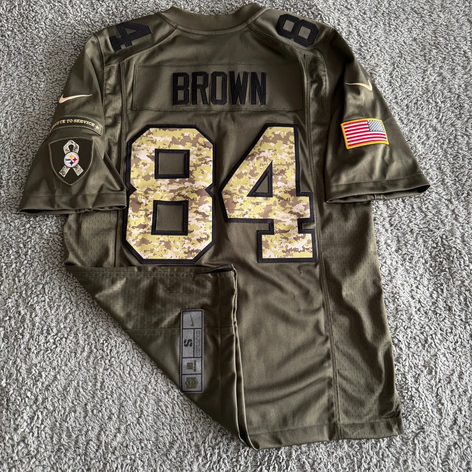 Мужская камуфляжная футболка Nike Antonio Brown Pittsburgh Steelers NFL Salute to Service размер S  - Изображение 3 из 4