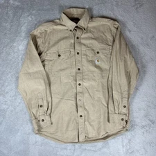 Carhartt Loose Fit Mid Weight Long Sleeve Button Up Shirt Mens Size M