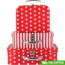 Elegant Storage Boxes Cardboard W/ Metal Handles Home Organization Dustproof New