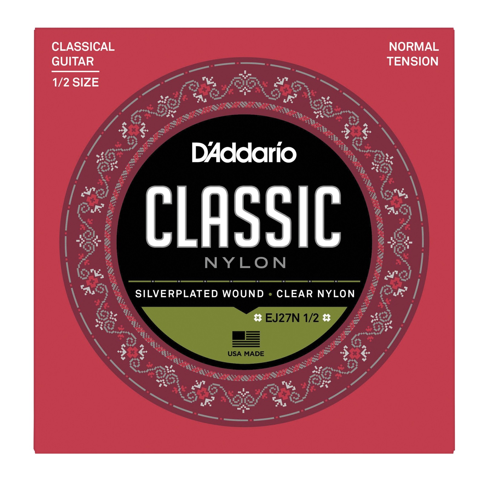 DAddario K-Git.Saiten Classic EJ27N-Размер 1/2 на 1/2, с серебряным покрытием, Обычный -