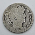 1903-O Barber Quarter  New Orleans Mint 90% Silver USA Coin Liberty Head