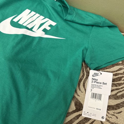 Nike 2 Piece T-Shirt & Shorts Set - Boys Size 7 NWT Large - Stadium Green - Picture 3 of 4