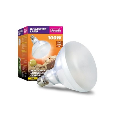 Arcadia - D3 UV Basking Lampe 100W E27 - Terrarienlampe Reptilienlampe Lampe