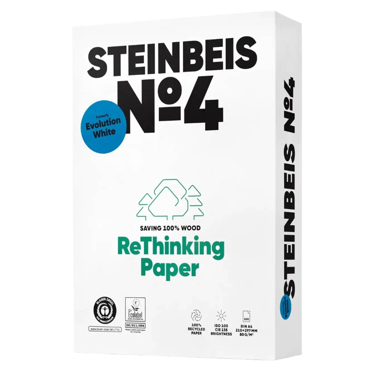 Steinbeis Evolution White 100% Recycled A4 Copier Paper (80gsm) - 2500 Sheets