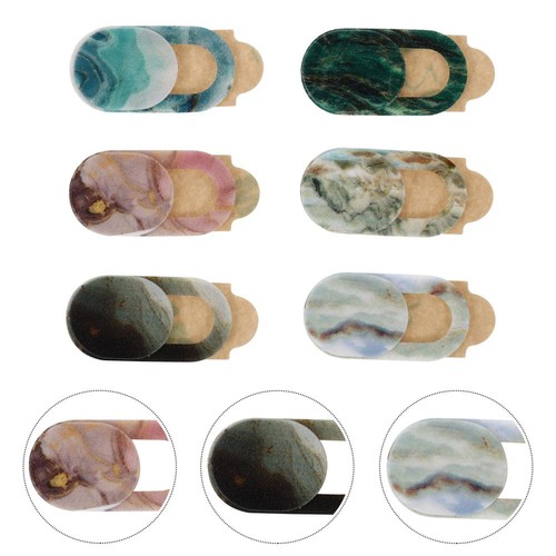 6 Pcs Camera Privacy Cover Webcam Lens Caps Marble Pattern Covers - Afbeelding 3 van 12