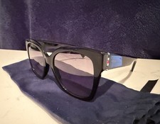 Gucci GG0459S Women's Oversized Butterfly Sunglasses Black Lens Designer
