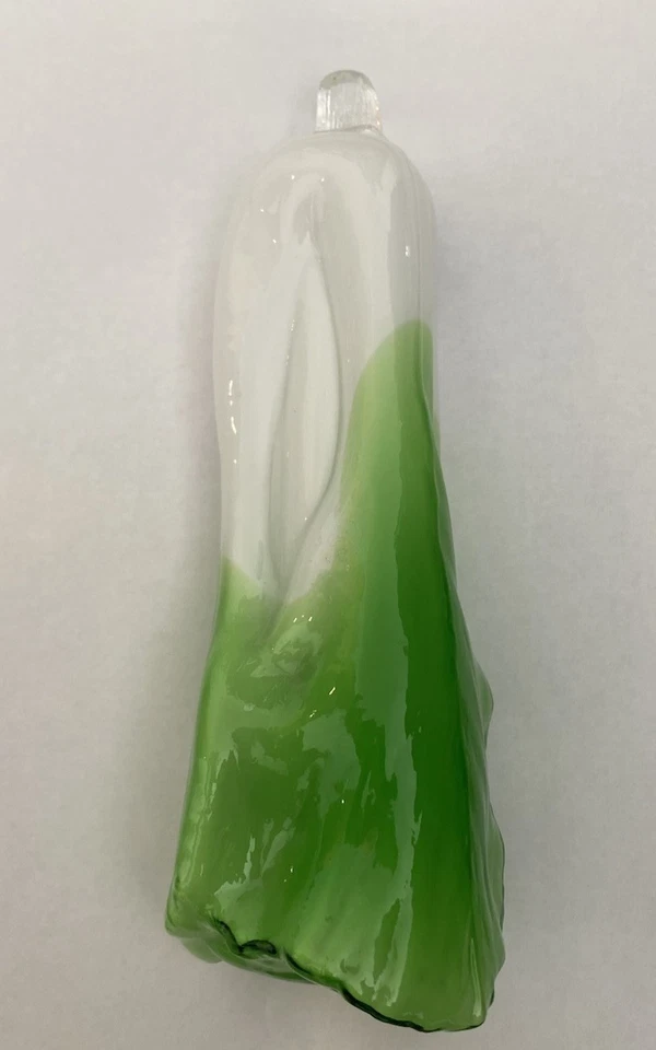 Vidrio soplado a mano de 9" con puerro de col apio Bok Choi estilo Murano vidrio artístico vintage Foto 3 de 4
