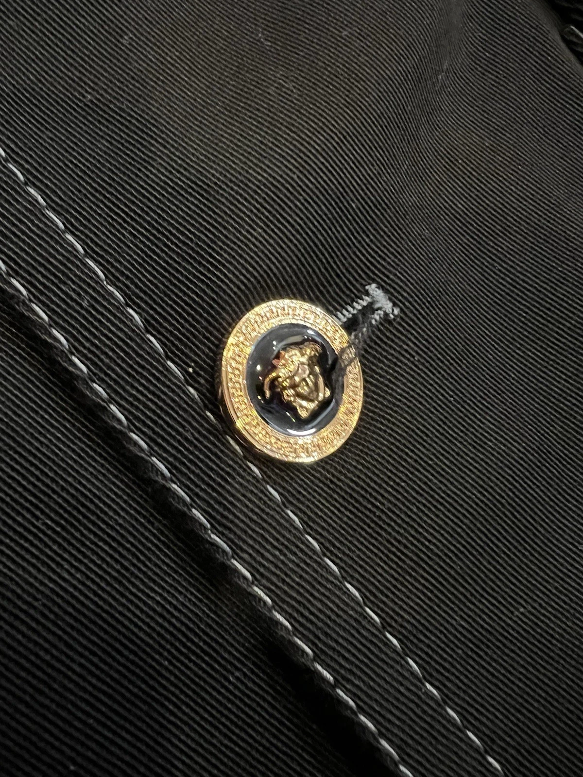 VERSACE ABBIGLIAMENTO Gabardine Single breasted Coat In Black Men Sz 54 $2825 image 9