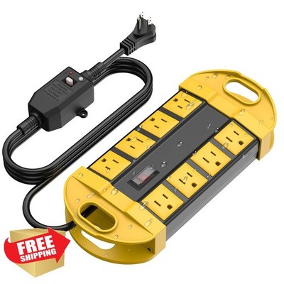 CCCEI GFCI Outdoor Power Strip 6ft Yellow
