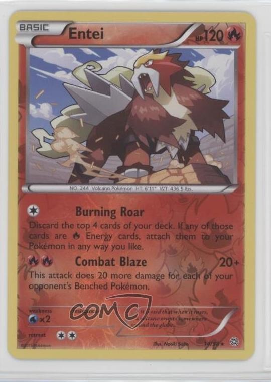 Entei Reverse Foil Pokemon XY Ancient Origins #14
