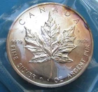 1990 Canadian Five Dollar 1 oz Fine Silver