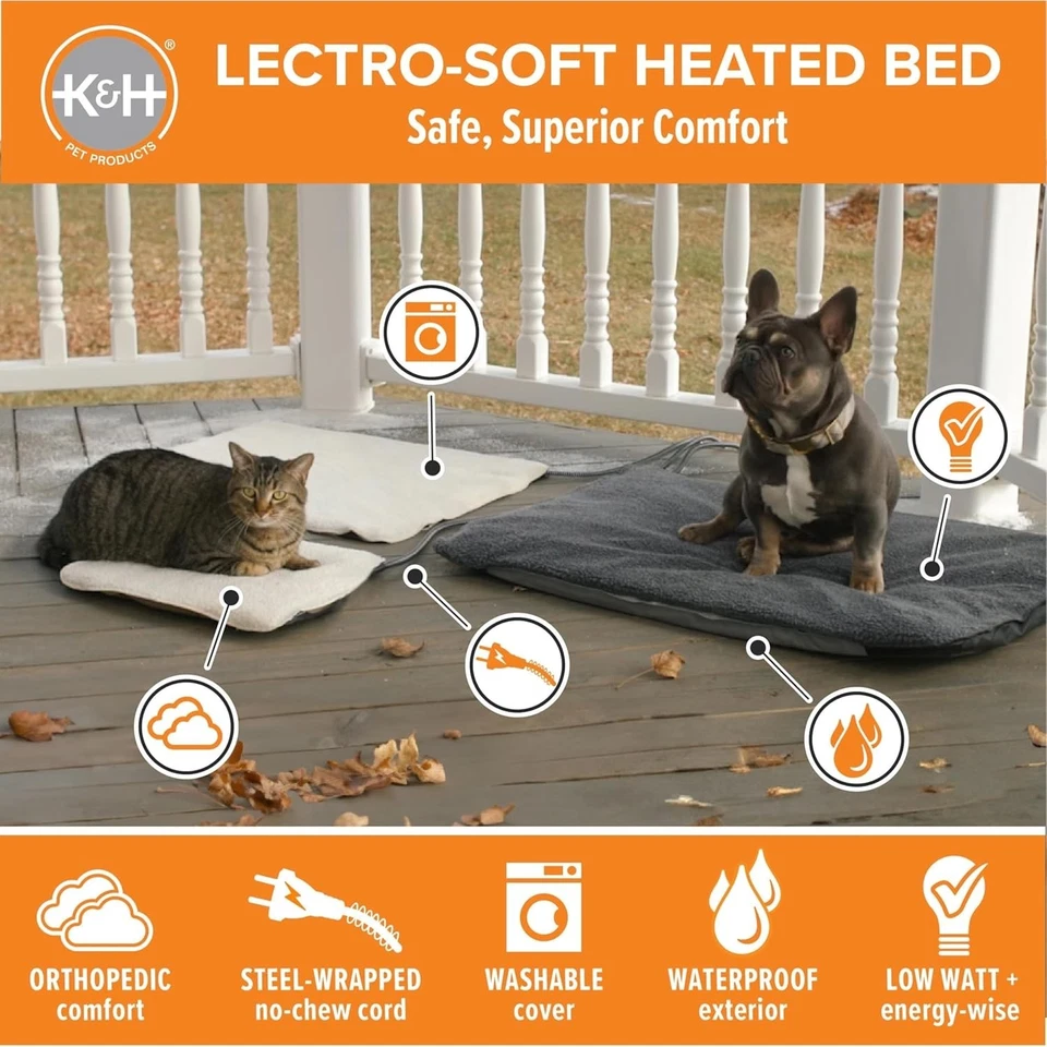 Lectro-Soft Heated Orthopedic Cat Bed - Outdoor Comfort, Waterproof & Washable - Image 4 of 4