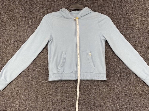 Abercrombie Kids Zip Hoodie Size 13/14 Light Blue Full Zip Ribbed Hem Pockets - Picture 4 of 8