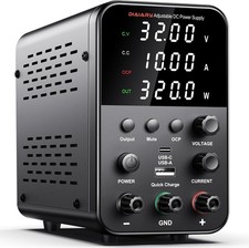 DC Power Supply Variable, 32V 10A Adjustable Switching Regulated DC Bench Power