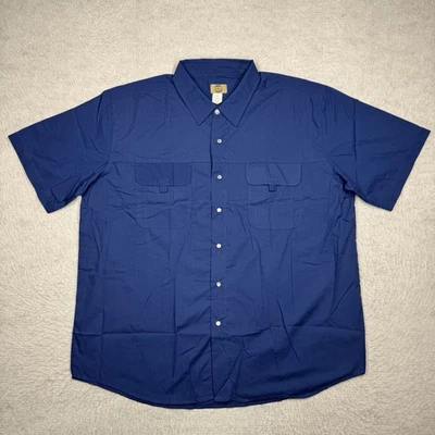 NWOT Haband Travelers Pearl Snap Button Shirt Outdoor Pockets Blue Men's 2XL - Image 1 of 4