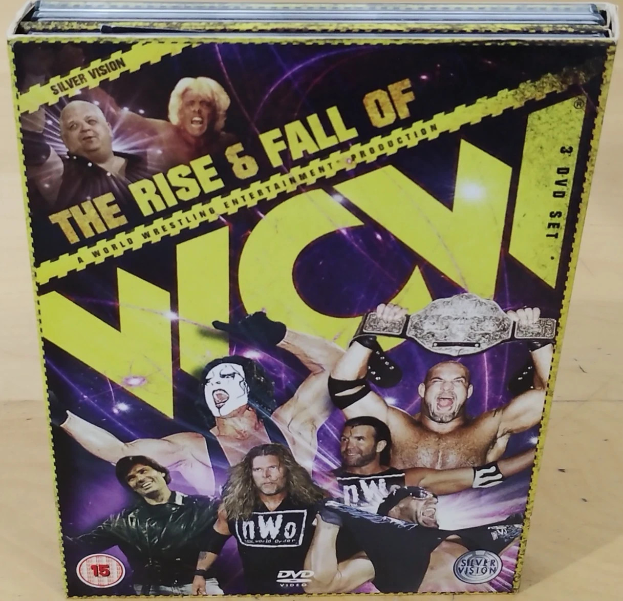 WWE Wrestling - The Rise & Fall Of WCW DVD - 3 Disc Box Set PAL In VGC