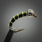 ZEBRA MIDGE Bead Head Nymph - Fly Fishing Trout Flies - Olive, Hook Size #18 B — photo 3