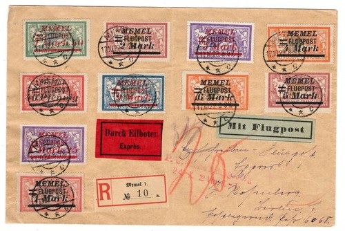 Memel FLUGPOST 98/107 Bella FLUGBRIEF (DA3504)