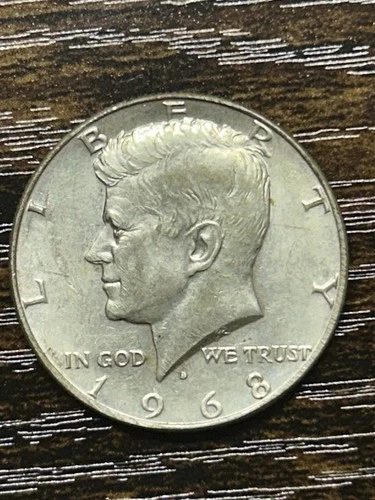 A 1968 D Kennedy Half Dollar 40% SILVER US Mint