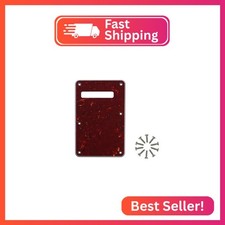 Phrilam 6-Hole Strat Backplate Cavity Cover for Fender, Red Tortoise 4Ply