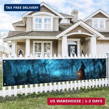 Halloween Fence Banner Haunted Decor 118 x 20 Inch