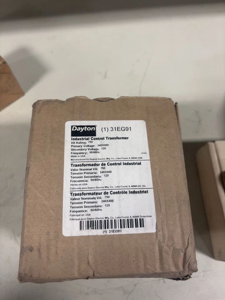 NUEVO TRANSFORMADOR DE CONTROL DAYTON 31EG91 750VA 50/60 HZ. Foto 2 de 3