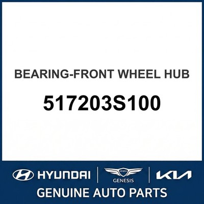 2009-2016 Hyundai Azera Bearing-Front Wheel Hub OEM New 517203S100
