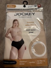 Jockey Women's Medium Tummy Smoothing Mid-Waist Briefs 2 PACK Beige 10725