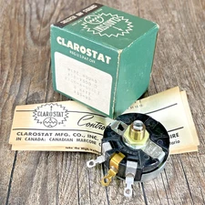 Clarostat A58-7500 Ohm Potentiometer Wire Wound 3W Rotary Pick-A-Shaft NOS