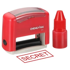 Secret Self Inking Stamp Ink Stamp, Office Stamps with Red Ink