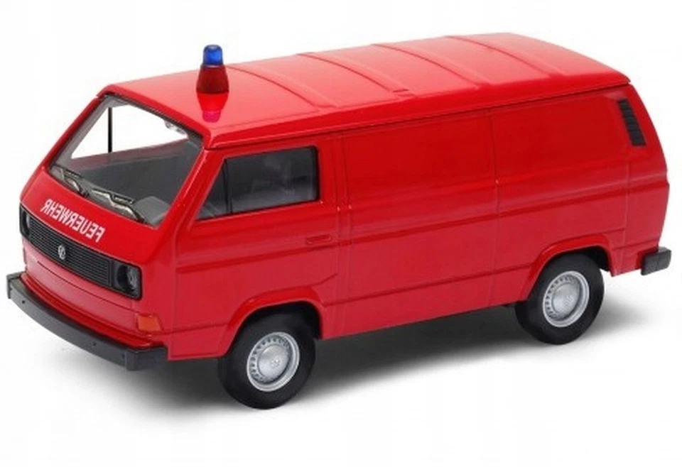 Welly Volkswagen T3 Van Red pompiers 1:34 1:39 échelles 4,5 pouces moulé... - Photo 1/1