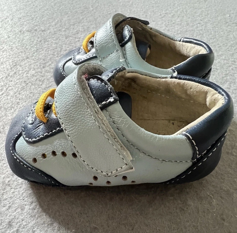 Smaller (See Kai Run) Shoes Baby Boys 0-6 Months Faux Suede Leather Blue Yellow - Image 4 of 4