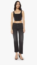 Women MOTHER The Mid Rise Rambler Zip Flood Jeans in Spiked Hair Art Flair sz 27