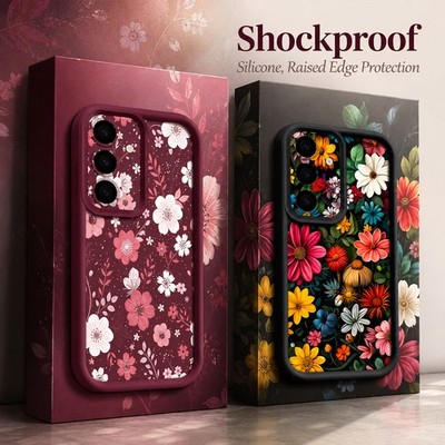 Für Samsung Galaxy S26 S25 S24 Ultra A17 A57 Florale Blumen Schutzhülle Hülle